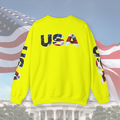 Patriotic USA Crewneck Sweatshirt - Unisex Heavy Blend - American Pride - National Pride Gift - S-5XL