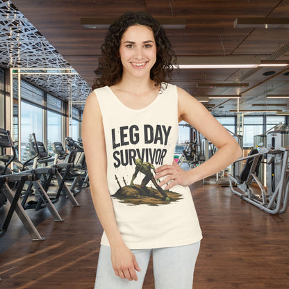 Leg Day Survivor Tank Top - Unisex Fitness Apparel, Gym Gear, Workout Clothing, Workout Gift, Funny Fitness Tee