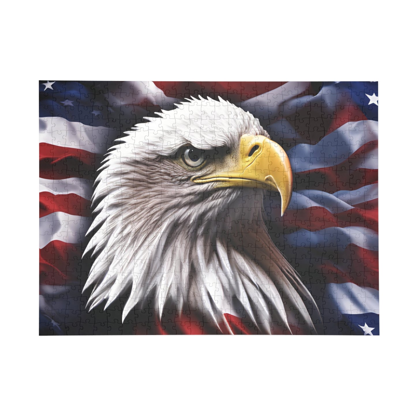 Puzzle - American Bald Eagle Red White & Blue Puzzles - 96 - 252 - 500 & 1000 Piece Options - Patriotic Artwork