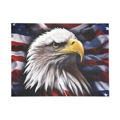 Puzzle - American Bald Eagle Red White & Blue Puzzles - 96 - 252 - 500 & 1000 Piece Options - Patriotic Artwork