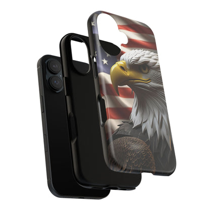 Tough Phone Cases - Patriotic - American Flag Eagle Design - Red White & Blue - Multiple Sizes -