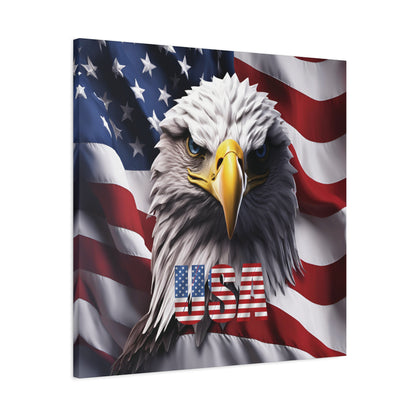 American Eagle Canvas Wall Art - Patriotic Flag Decor - USA Pride