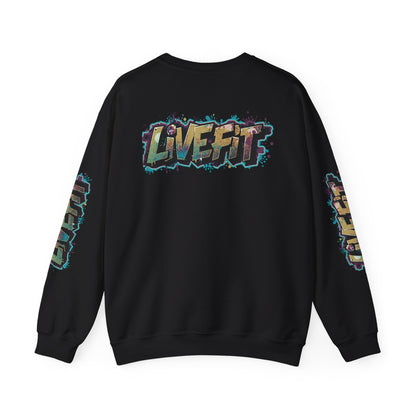 Live Fit Crewneck Sweatshirt - Trendy Fitness Apparel -  Unisex Casual Wear -  Sports Gift -  Workout Fashion -  Street Style Sweatshirt -