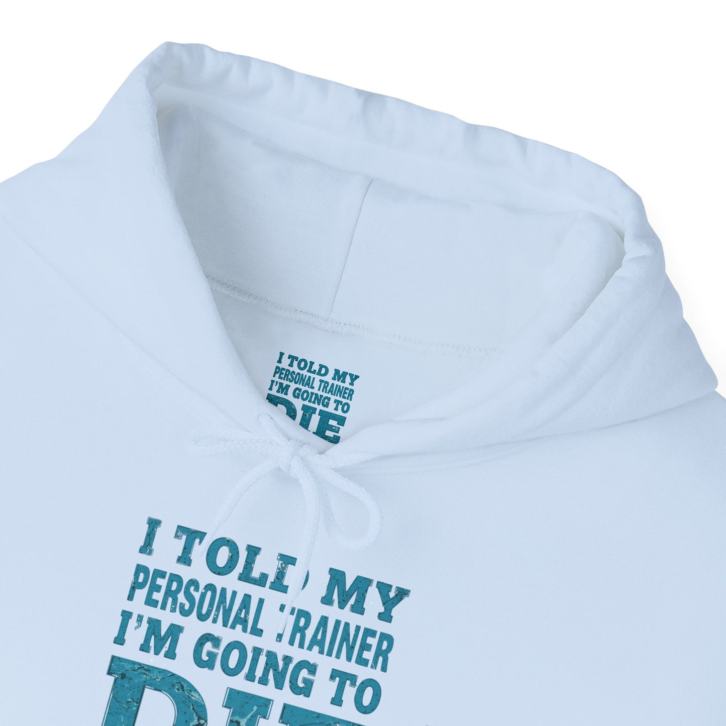 Funny - I Told My Personal Trainer That I'm Going To Die And He Said Two More!  - Design - Workout Hoodie - Sizes - S - 5XL - Gym Humor Sweatshirt - Personal Trainer Gift - Fitness Motivational Apparel