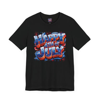 Happy 4th Of July, Print Design T-Shirt, Independence Day, American Flag, Bald Eagle, Red White Blue