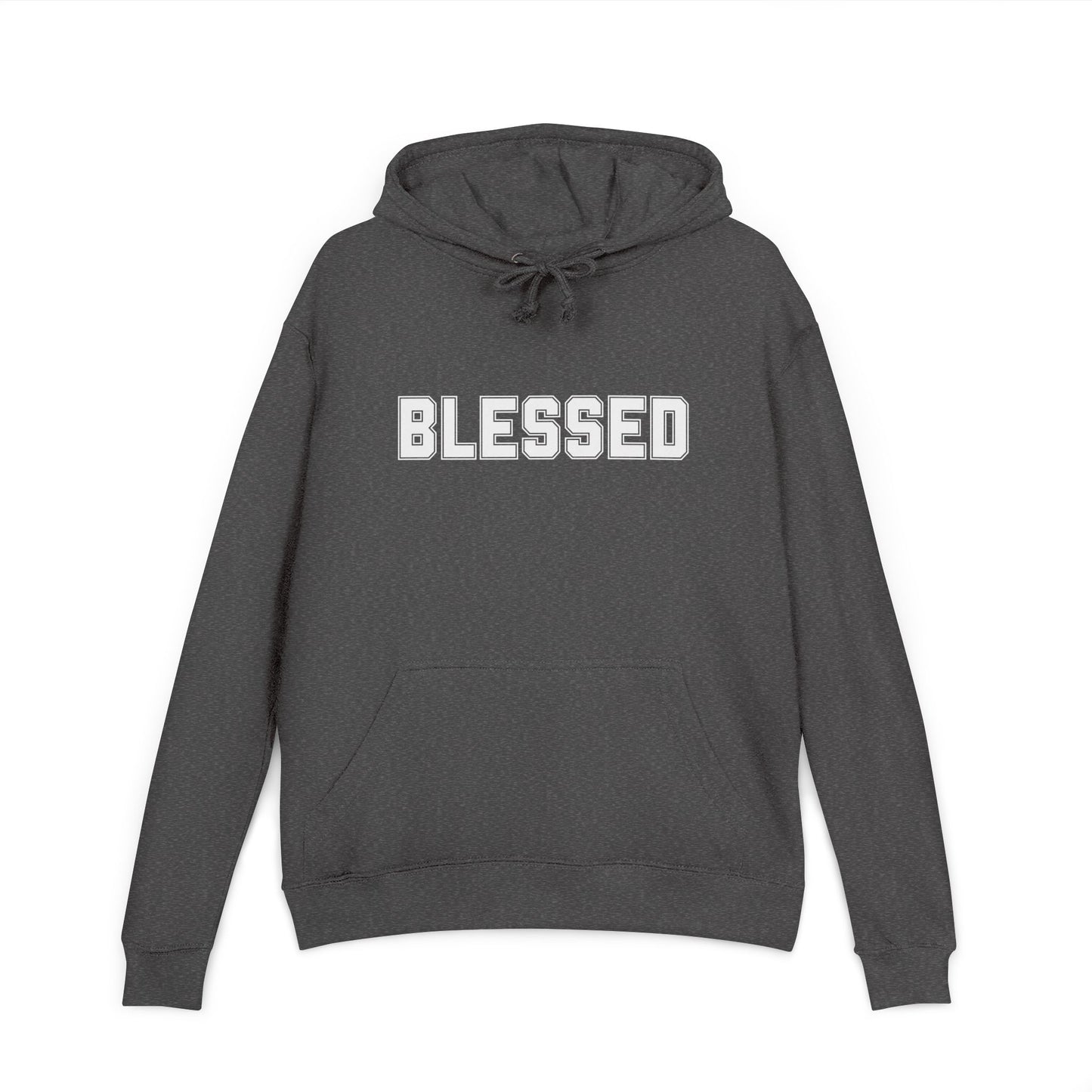 Blessed Hoodie — Cozy French Terry Pullover - with - White - Bold Front & Back Text - Holiday Gift - Fitness