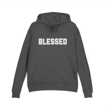 Blessed Hoodie — Cozy French Terry Pullover - with - White - Bold Front & Back Text - Holiday Gift - Fitness