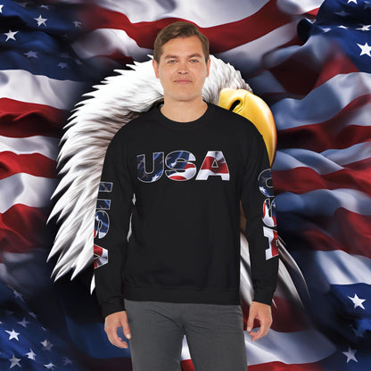 Patriotic USA Crewneck Sweatshirt - Unisex Heavy Blend - American Pride - National Pride Gift - S-5XL