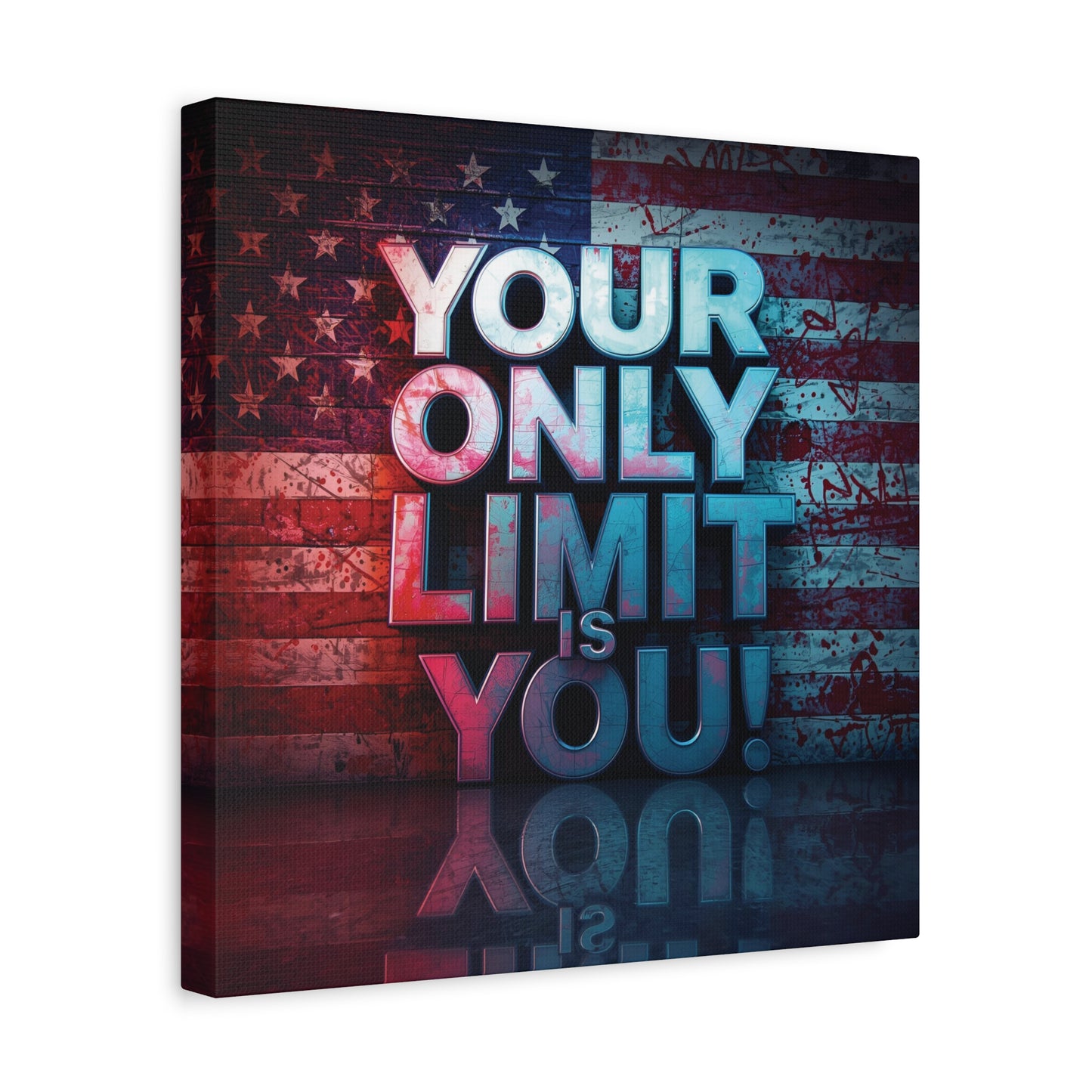 Gallery Wrapped - Motivational Canvas Wall Art - Your Only Limit Is You! - Inspirational Decor for Home Office - Inspirational Gift - Vintage American Flag - Limitless Living - Personal [...]