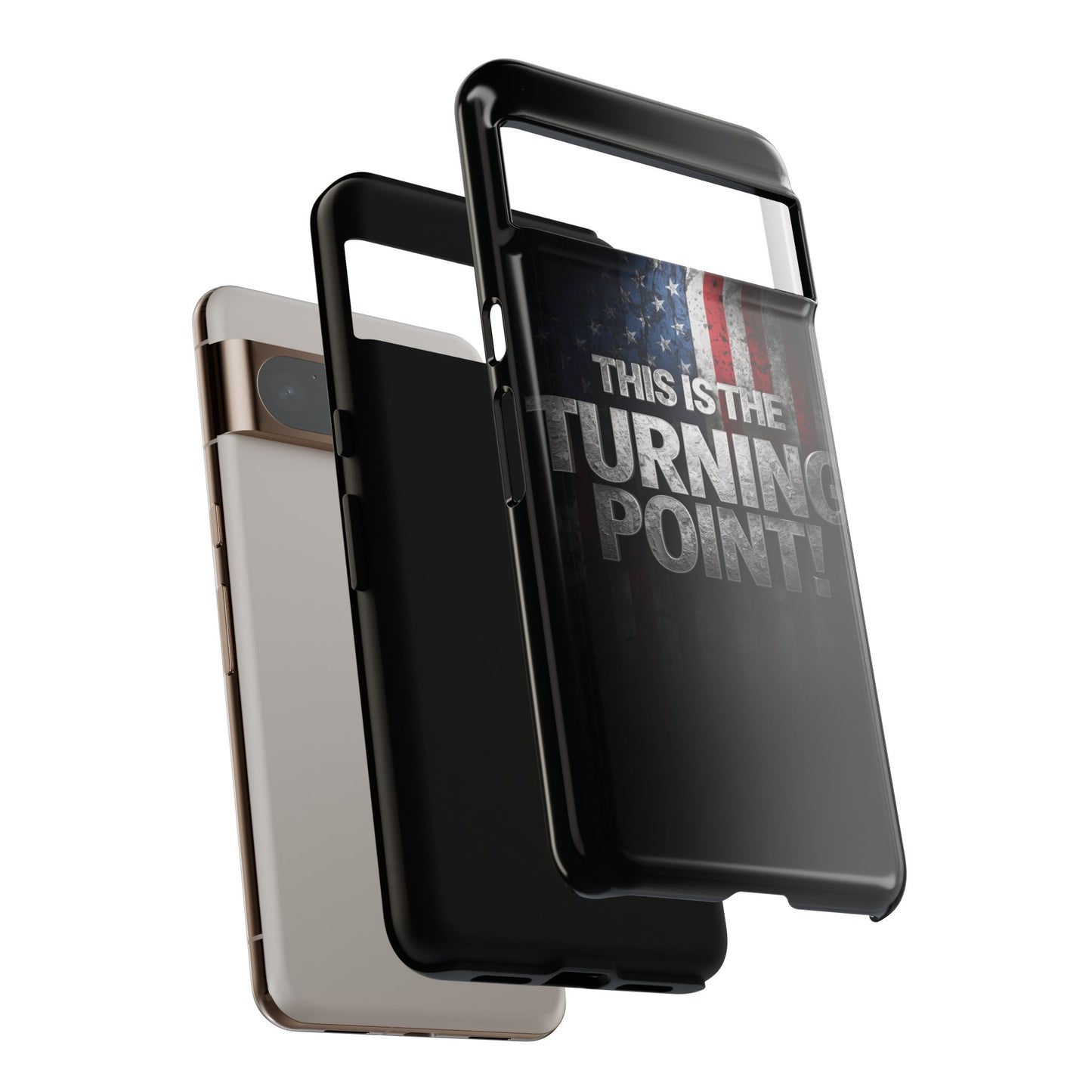 Stunning Patriotic Protective Cell Phone Case -  Charlie Kirk - This Is The Turning Point! - Red White Blue - Beautiful American Flag Backdrop Design - Perfect Gift for Everyday Use, Durable Cover, Stylish Protection