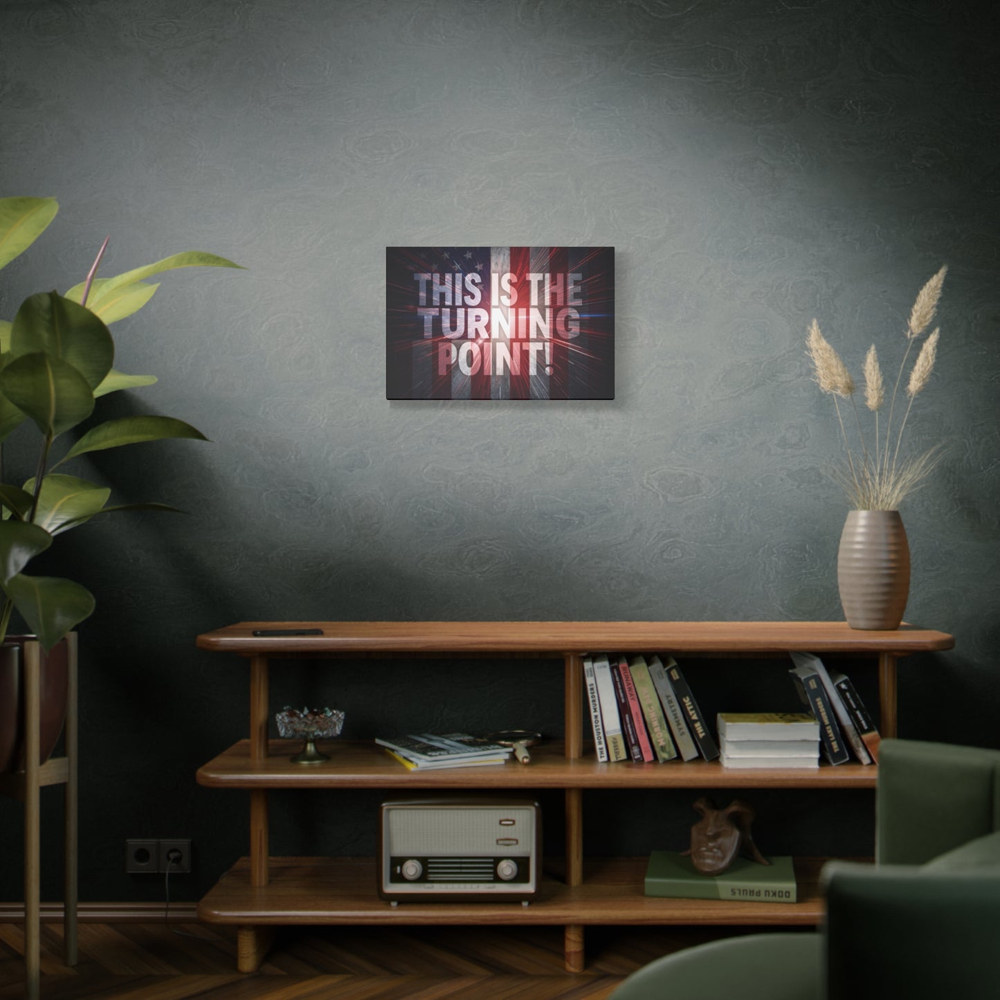 Charlie Kirk - This Is The Turning Point! - Red White Blue - Stunning American Flag Backdrop Design - Patriotic - Motivational Wall Art - Canvas - Multiple Sizes