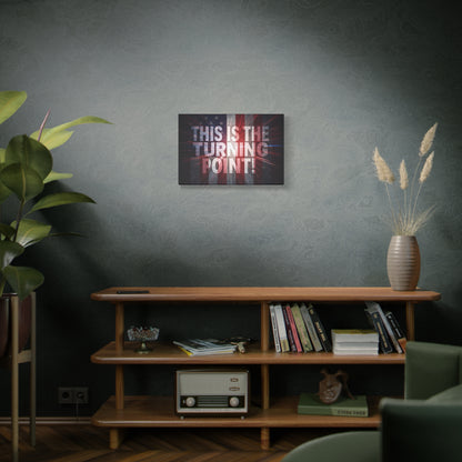 Charlie Kirk - This Is The Turning Point! - Red White Blue - Stunning American Flag Backdrop Design - Patriotic - Motivational Wall Art - Canvas - Multiple Sizes