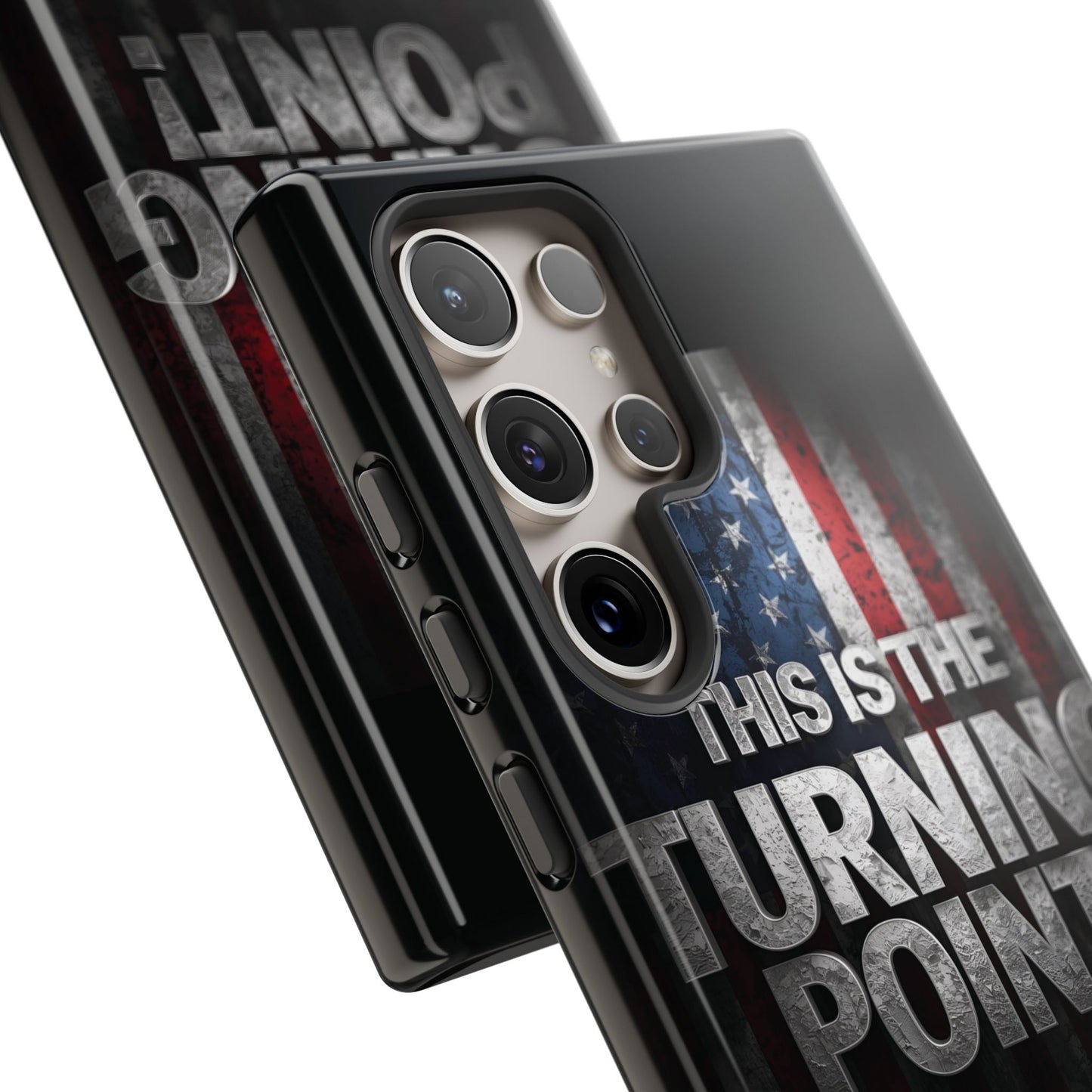 Stunning Patriotic Protective Cell Phone Case -  Charlie Kirk - This Is The Turning Point! - Red White Blue - Beautiful American Flag Backdrop Design - Perfect Gift for Everyday Use, Durable Cover, Stylish Protection
