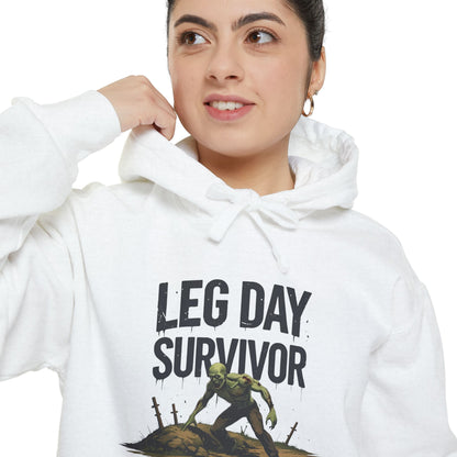 Leg Day Survivor! - Funny Gym Hoodie - Unisex Fitness Sweatshirt - Workout Apparel - S-5XL