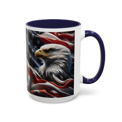 Patriotic Eagle Mug - Vintage American Flag Design - 11oz/15oz