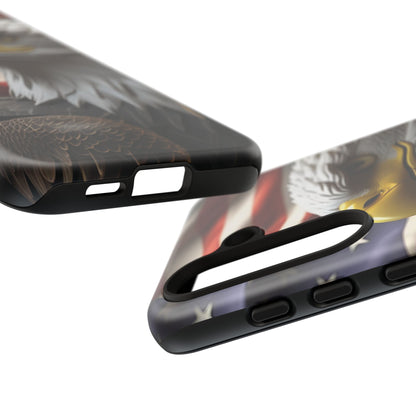 Tough Phone Cases - Patriotic - American Flag Eagle Design - Red White & Blue - Multiple Sizes -