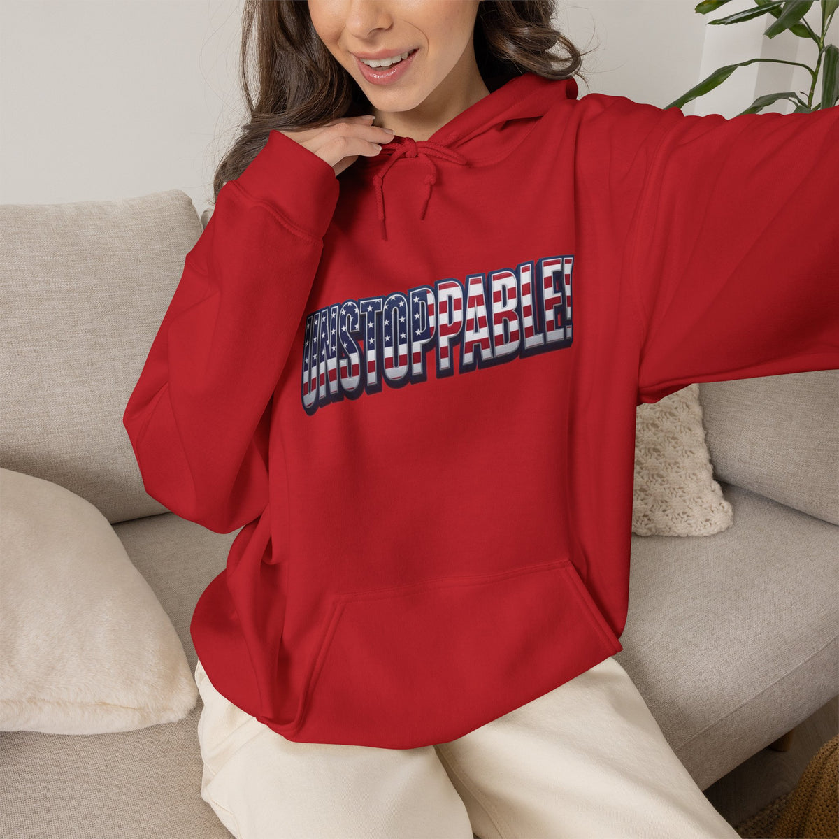 UNSTOPPABLE! Hoodie — USA Flag Graphic Pullover | LIVE FIT - Patriot Fit Life