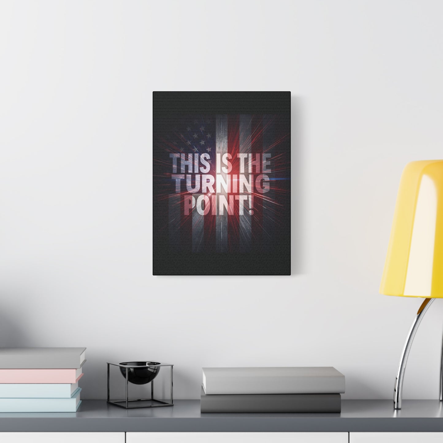 Charlie Kirk - This Is The Turning Point! - Red White Blue - Stunning American Flag Backdrop Design - Patriotic - Motivational Wall Art - Canvas - Multiple Sizes