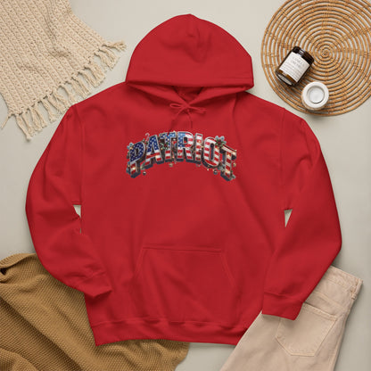 Patriot Christmas Hoodie - Flag Letters with Ornaments | Clean Minimal Graphic | Unisex S-5XL