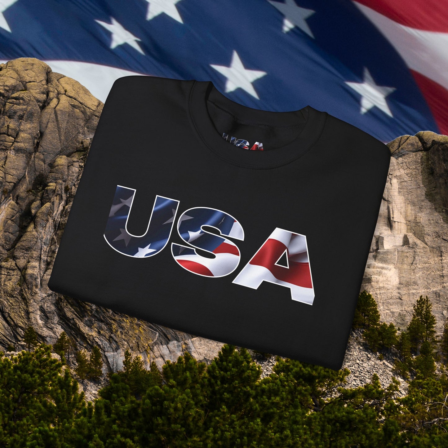 Patriotic USA Red White Blue - Crewneck Sweatshirt - Unisex Pullover - S-5XL