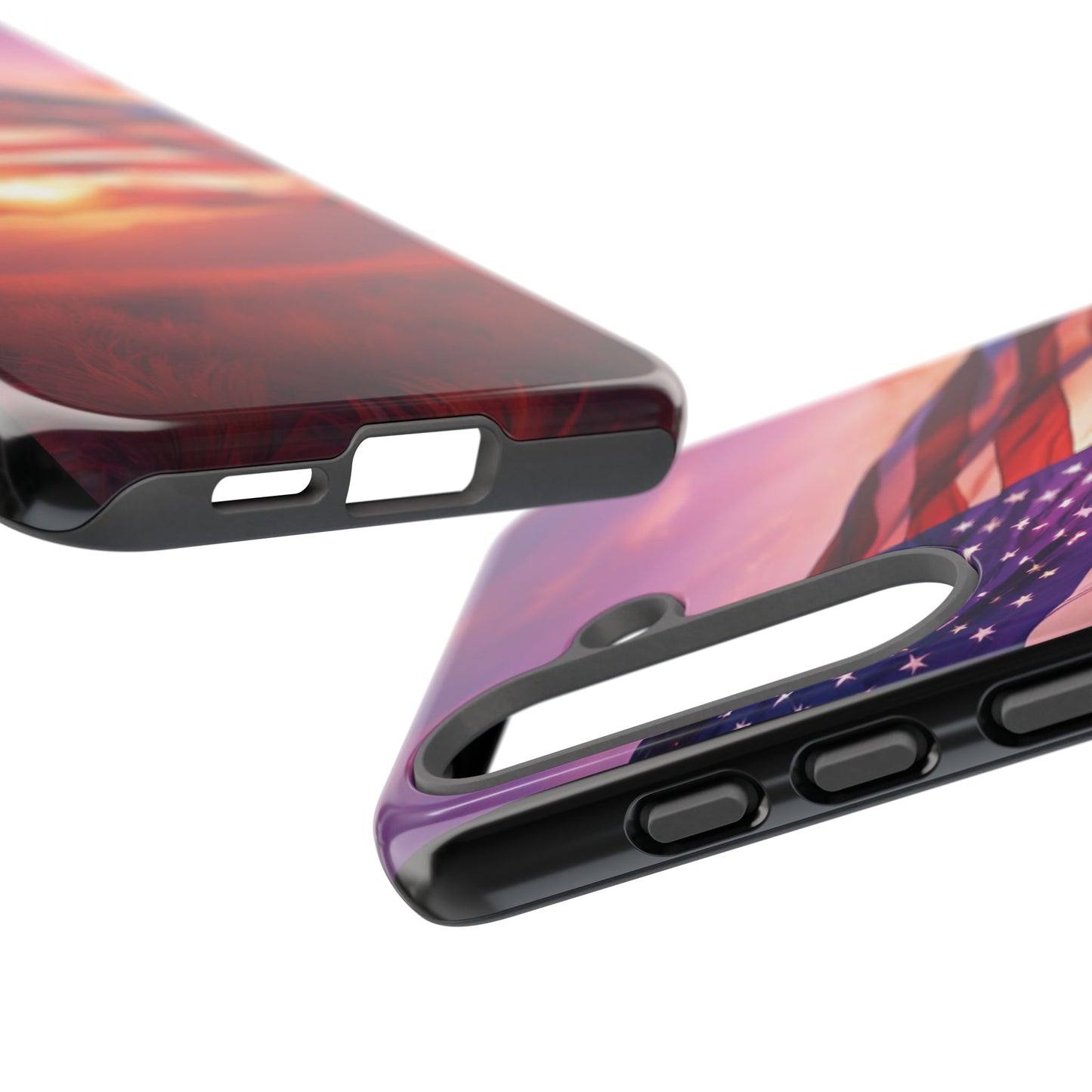 Stylish Phone Case - American Flag At Sunset Design - Patriotic Gift for Veterans - Independence Day -  Summer Vibes -