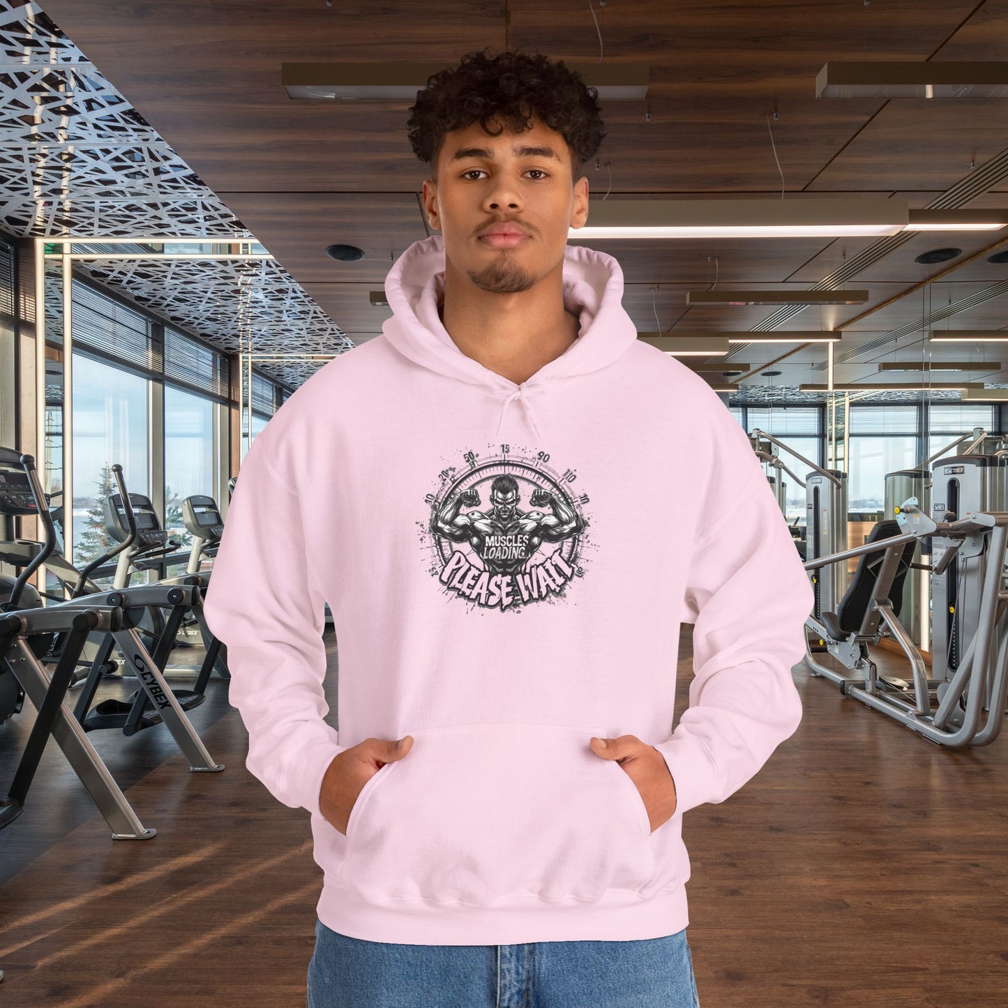 Unisex - Muscles Loading…Please Wait - Heavy Blend™ Hooded Sweatshirt - Motivational Fitness Hoodie - Workout Sweatshirt - Gym Apparel - Inspirational Gift - Holiday Gift