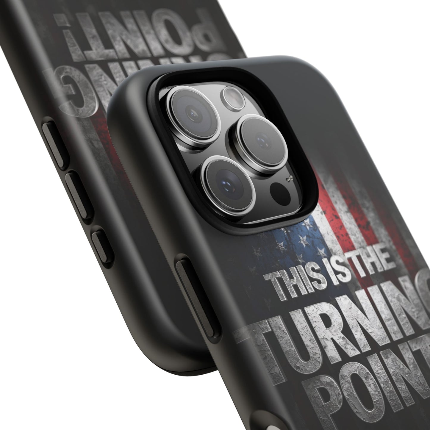 Stunning Patriotic Protective Cell Phone Case -  Charlie Kirk - This Is The Turning Point! - Red White Blue - Beautiful American Flag Backdrop Design - Perfect Gift for Everyday Use, Durable Cover, Stylish Protection