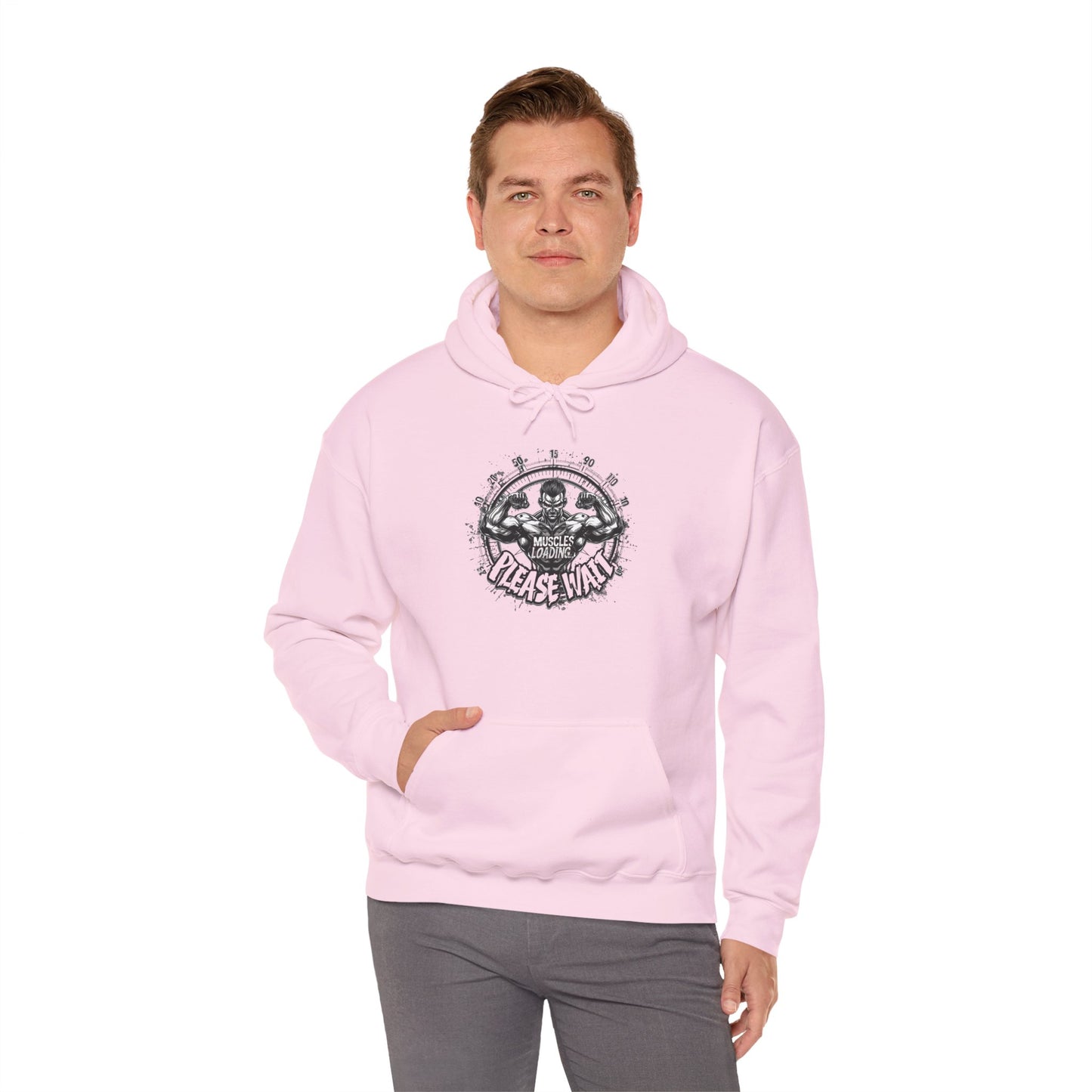 Unisex - Muscles Loading…Please Wait - Heavy Blend™ Hooded Sweatshirt - Motivational Fitness Hoodie - Workout Sweatshirt - Gym Apparel - Inspirational Gift - Holiday Gift