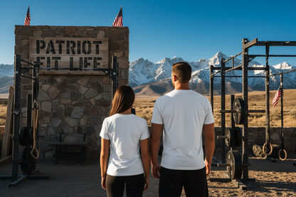 Patriot Fit Life Gym Life T-Shirt | American Flag Barbell Tee – LIVE FIT
