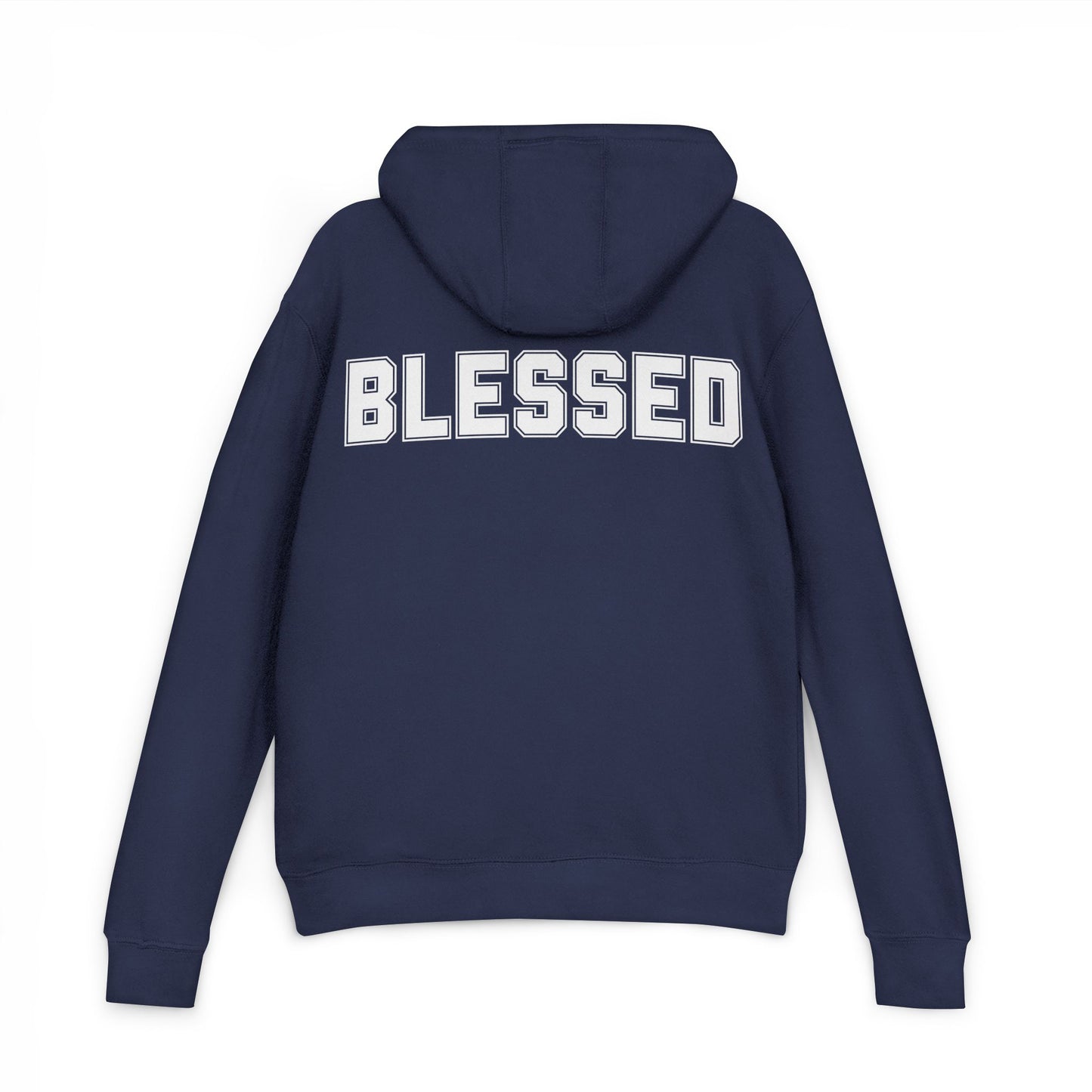 Blessed Hoodie — Cozy French Terry Pullover - with - White - Bold Front & Back Text - Holiday Gift - Fitness