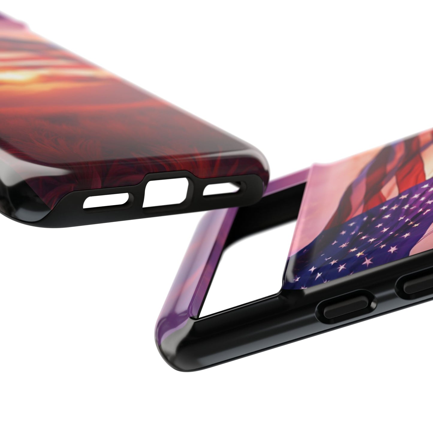 Stylish Phone Case - American Flag At Sunset Design - Patriotic Gift for Veterans - Independence Day -  Summer Vibes -