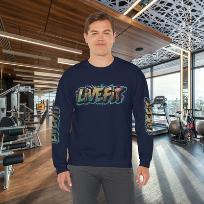 Live Fit Crewneck Sweatshirt - Trendy Fitness Apparel -  Unisex Casual Wear -  Sports Gift -  Workout Fashion -  Street Style Sweatshirt -