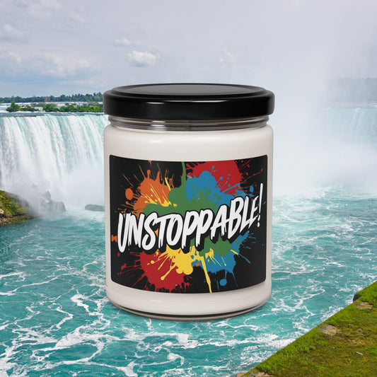 💥  Unstoppable!  Print  Design   💥 Scented  💥 Soy  Candle   💥  9oz   💥  9  Scented  💥 1   Unscented  💥  Motivational  💥  Home  &  Gifts 💥 50 - 60 Hours of Burn Time  💥