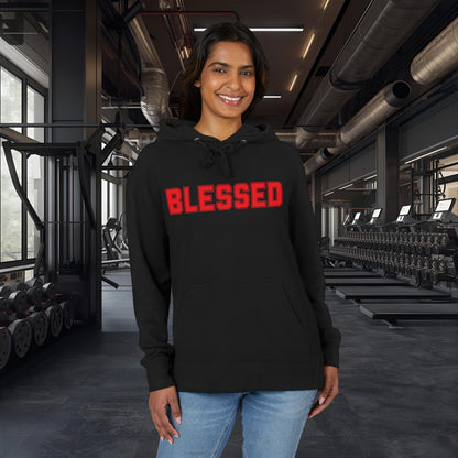 Blessed Hoodie — Red Text - Black Pullover - Sizes - XS - 3XL