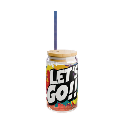 Let's Go!! Motivational Sipper Glass - 16oz Titan Plastic with Straw