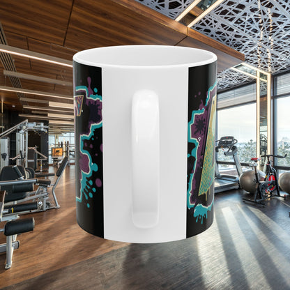 Vibrant  - Live Fit Design  - White Ceramic Mug - 2 Convenient Sizes - 11oz - 15oz -
