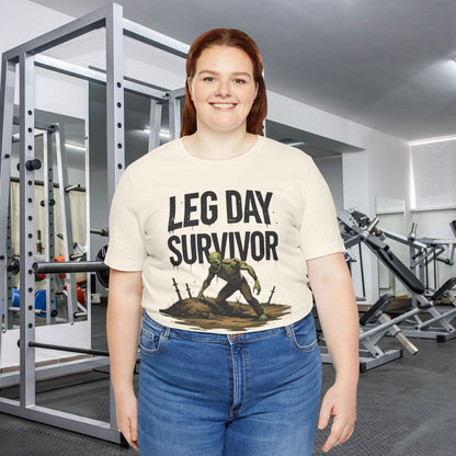 Leg Day Survivor Tee, Fitness Shirt, Workout Apparel, Gym Gift, Unisex Graphic Tee
