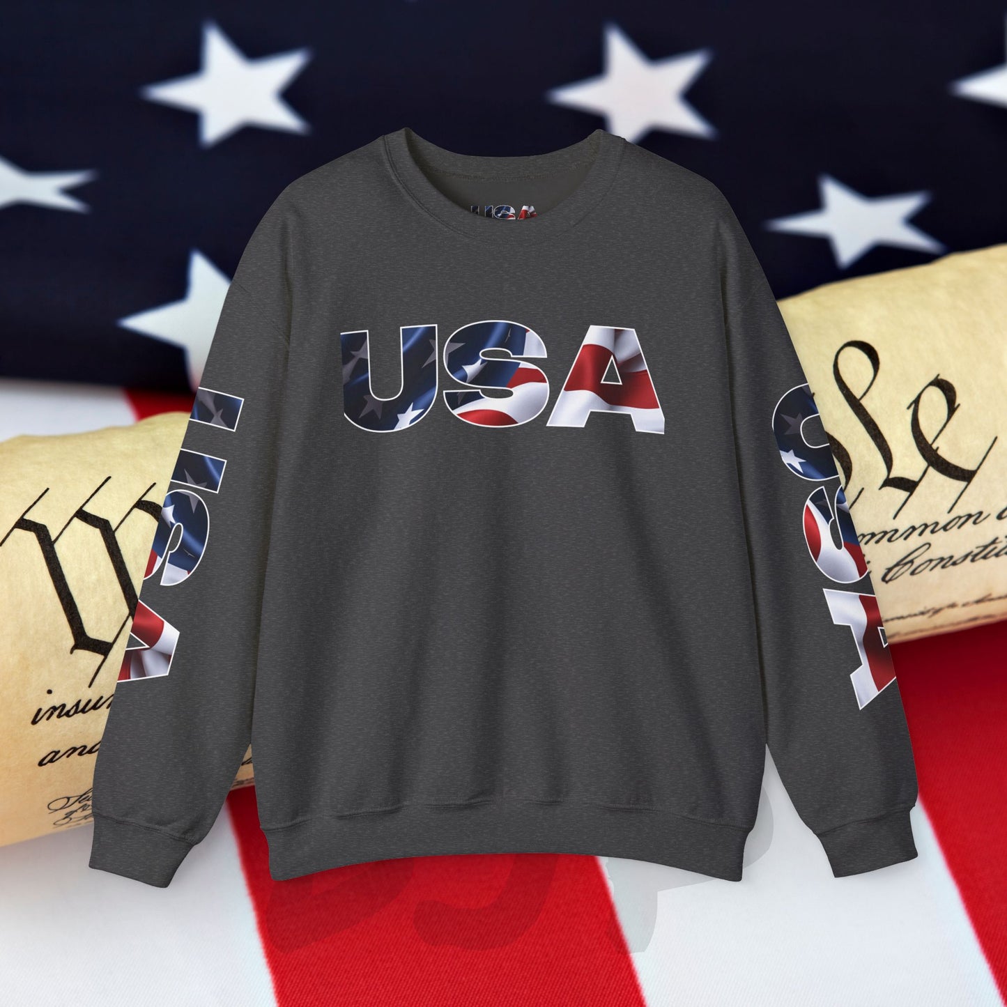 Patriotic USA Crewneck Sweatshirt - Unisex Heavy Blend - American Pride - National Pride Gift - S-5XL