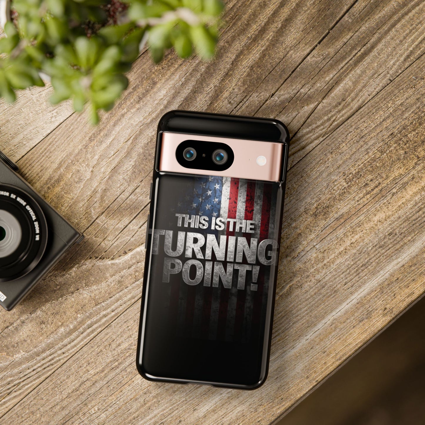 Stunning Patriotic Protective Cell Phone Case -  Charlie Kirk - This Is The Turning Point! - Red White Blue - Beautiful American Flag Backdrop Design - Perfect Gift for Everyday Use, Durable Cover, Stylish Protection