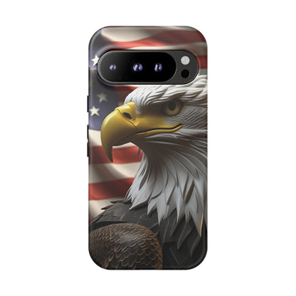 Tough Phone Cases - Patriotic - American Flag Eagle Design - Red White & Blue - Multiple Sizes -