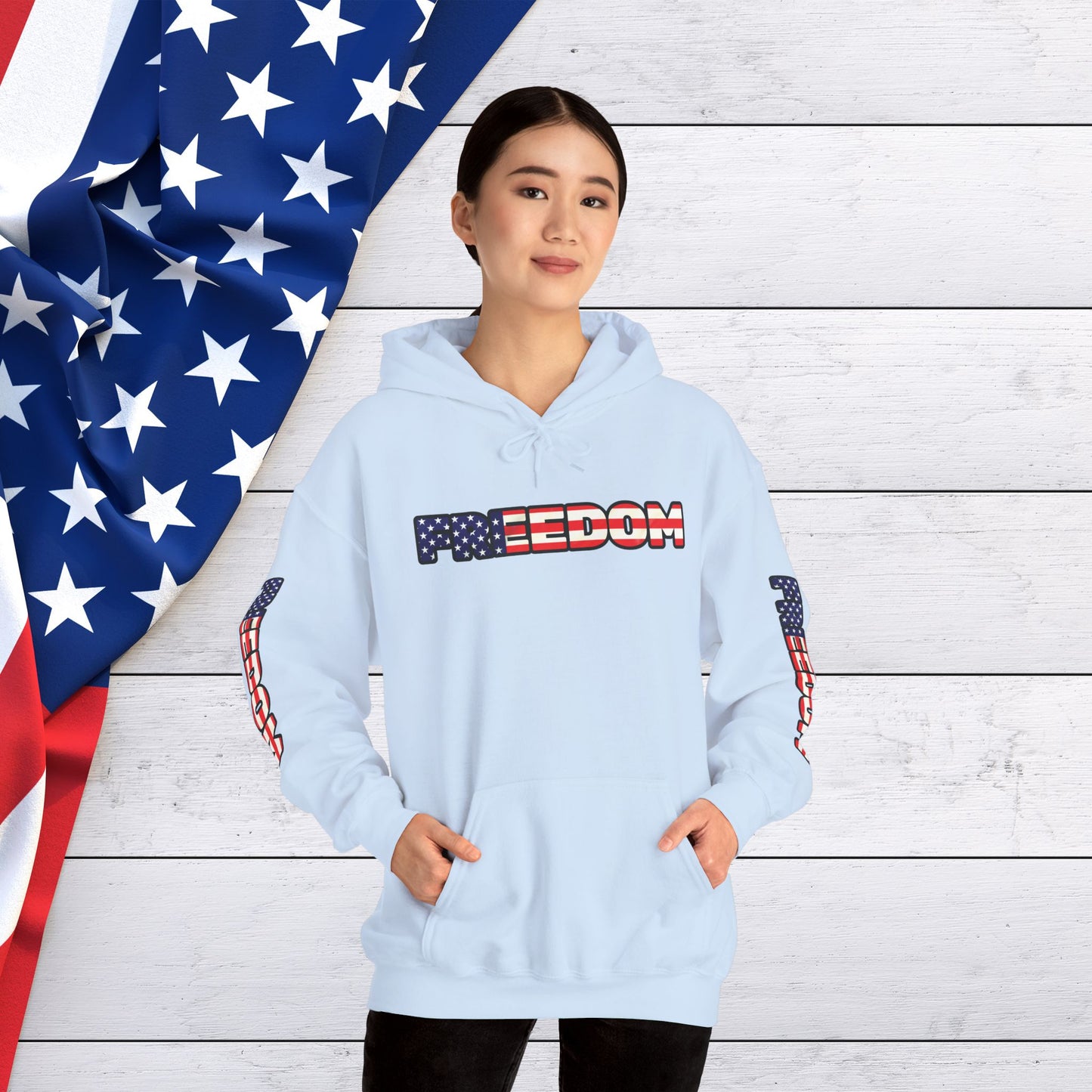 Patriotic Freedom Hoodie - Unisex American Flag Sweatshirt - Red White and Blue - Comfortable Pullover for Celebrations -  Perfect for Independence Day -  Gift [...]