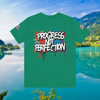 💥 Vibrant   💥   Eye-catching   💥   Motivational    💥 All  Over Print   💥 Unisex T-shirt  💥   Progress  Not  Perfection   💥  Art-Inspired   💥  Apparel  💥  Sizes  XS  x  4XL 💥