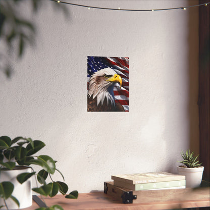 💥 Patriotic 💥 Bald Eagle 💥 Red White & Blue 💥 Wall Art 💥 Matte  💥 Vertical Poster 💥