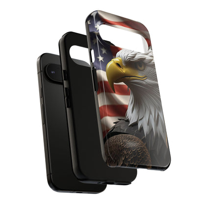 Tough Phone Cases - Patriotic - American Flag Eagle Design - Red White & Blue - Multiple Sizes -