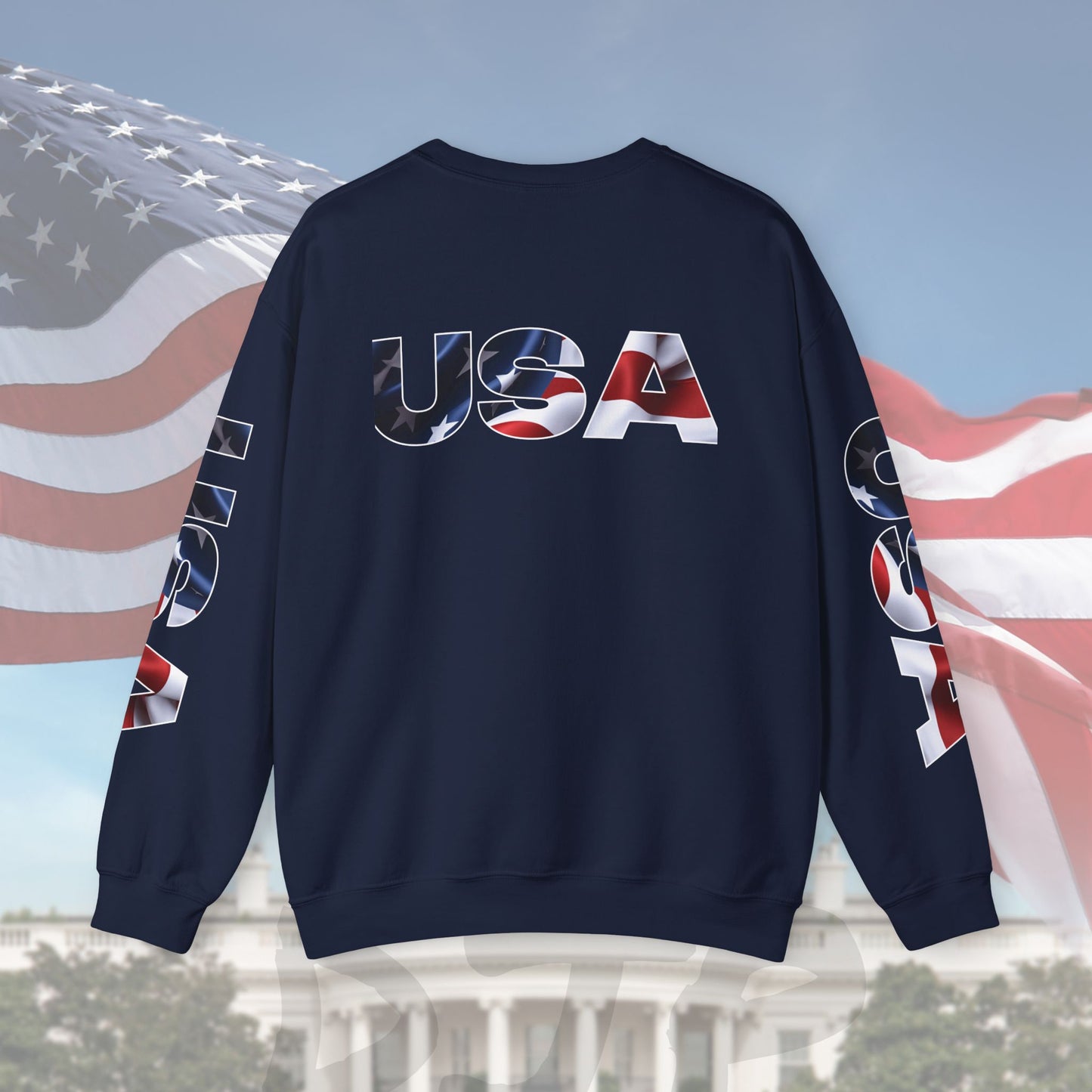 Patriotic USA Red White Blue - Crewneck Sweatshirt - Unisex Pullover - S-5XL