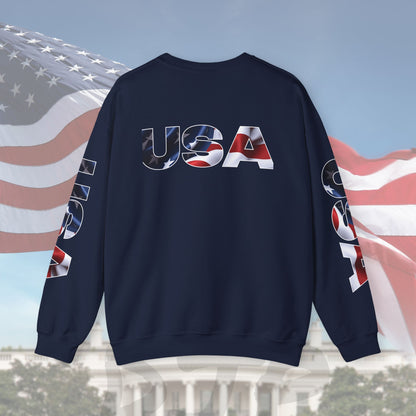 Patriotic USA Red White Blue - Crewneck Sweatshirt - Unisex Pullover - S-5XL