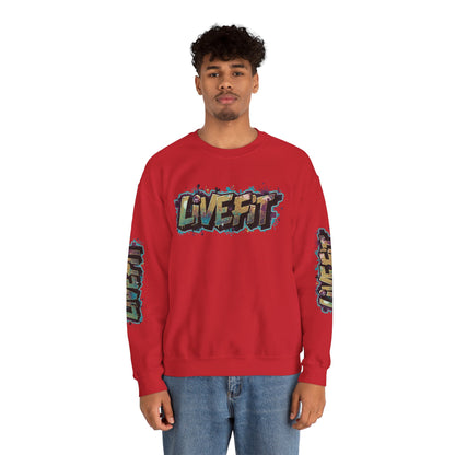 Live Fit Crewneck Sweatshirt - Trendy Fitness Apparel -  Unisex Casual Wear -  Sports Gift -  Workout Fashion -  Street Style Sweatshirt -