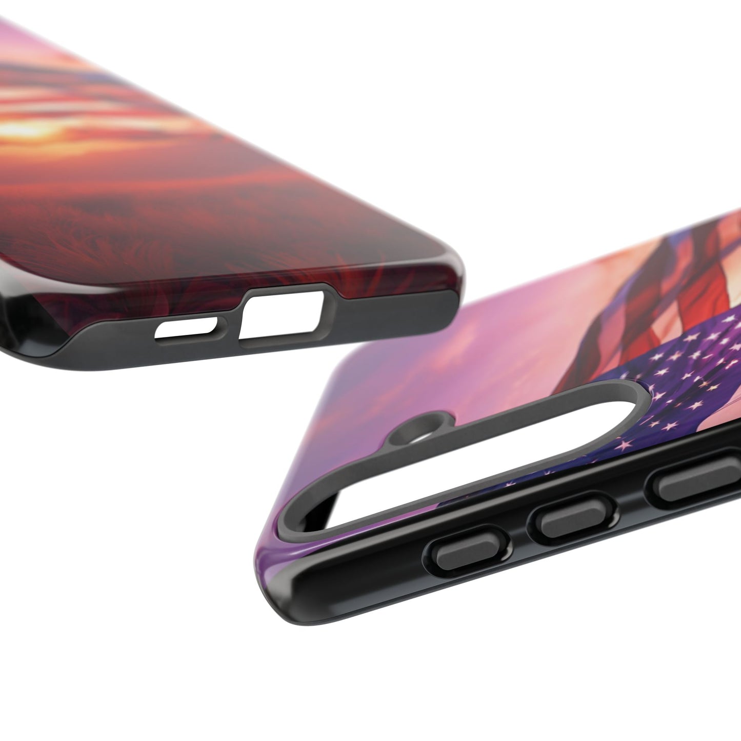 Stylish Phone Case - American Flag At Sunset Design - Patriotic Gift for Veterans - Independence Day -  Summer Vibes -