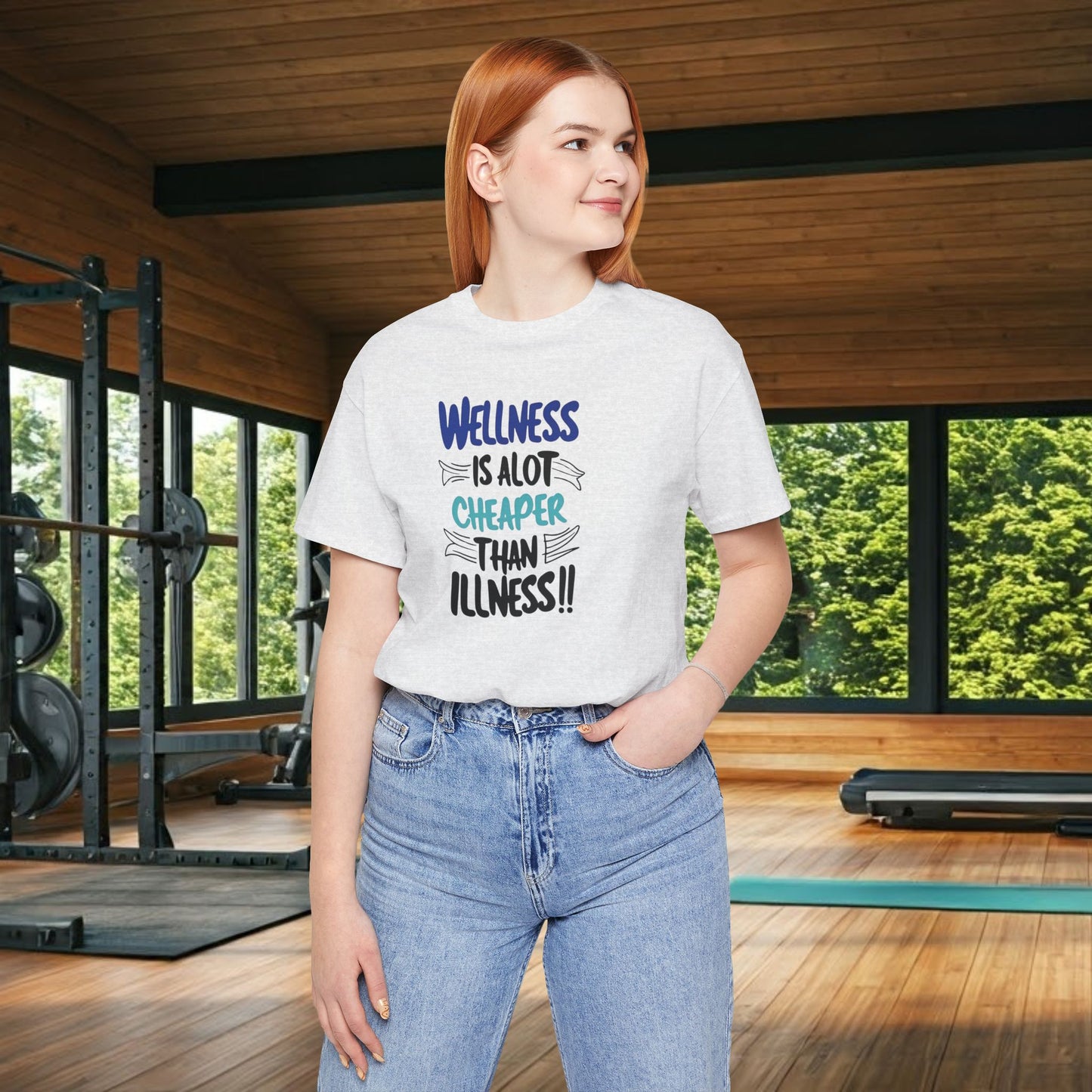 Wellness Awareness Unisex Tee - Wellness Is Alot Cheaper Than Illness!! - Design - S - 3XL - Motivational Health T-Shirt for Self-Care Enthusiasts - Gift for Wellness Events - Positive Vibe Shirt -  [...]