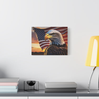 Patriotic Eagle Canvas Wall Art, Stretched Eagle Art, American Flag Decor, Veteran's Day Gift, 4th of July Decoration, Home Gallery Wall